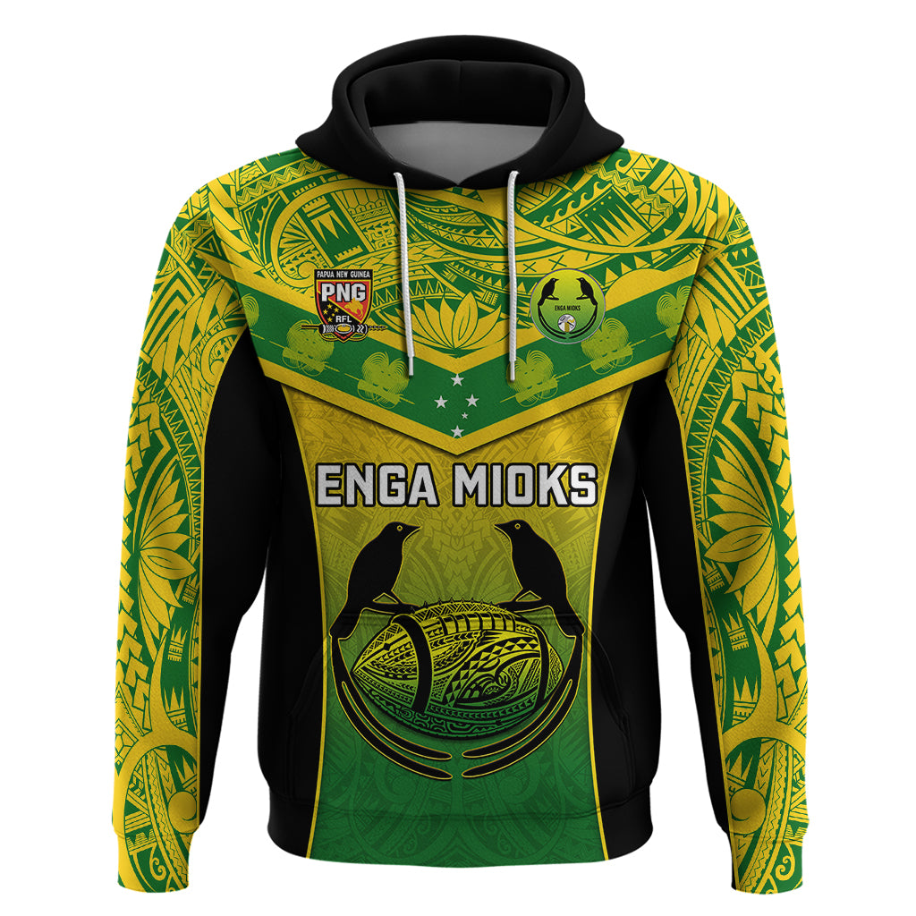 Papua New Guinea Rugby Hoodie Enga Mioks PNG Polynesian Pattern LT14 Green - Polynesian Pride