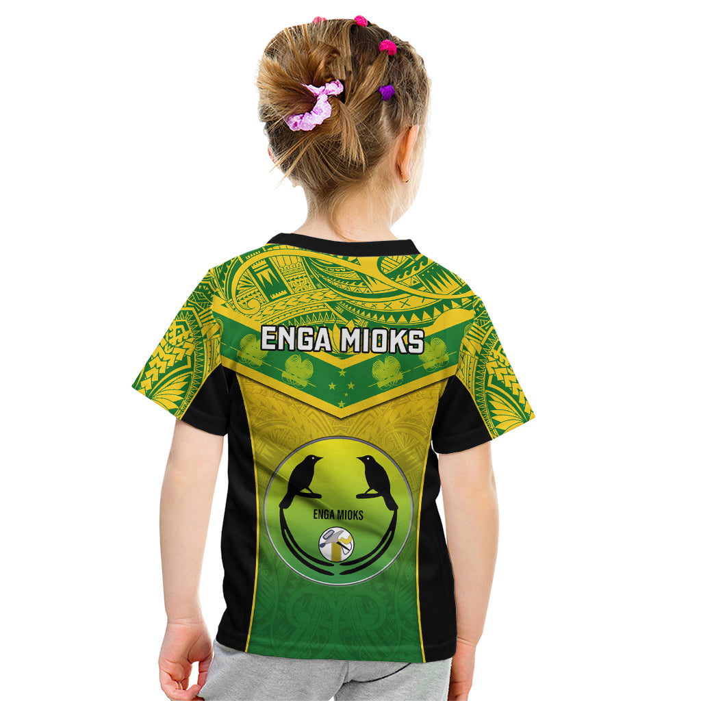 Papua New Guinea Rugby Kid T Shirt Enga Mioks PNG Polynesian Pattern LT14 - Polynesian Pride