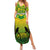 Papua New Guinea Rugby Summer Maxi Dress Enga Mioks PNG Polynesian Pattern LT14 Women Green - Polynesian Pride