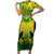 Custom Papua New Guinea Rugby Short Sleeve Bodycon Dress Enga Mioks PNG Polynesian Pattern LT14 Long Dress Green - Polynesian Pride