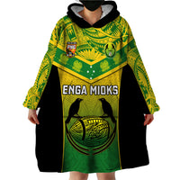 Custom Papua New Guinea Rugby Wearable Blanket Hoodie Enga Mioks PNG Polynesian Pattern LT14 - Polynesian Pride
