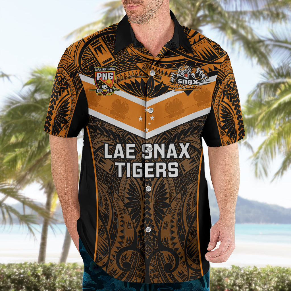Papua New Guinea Rugby Hawaiian Shirt Lae Snax Tigers PNG Polynesian Pattern LT14 - Polynesian Pride