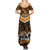 Papua New Guinea Rugby Summer Maxi Dress Lae Snax Tigers PNG Polynesian Pattern LT14 - Polynesian Pride