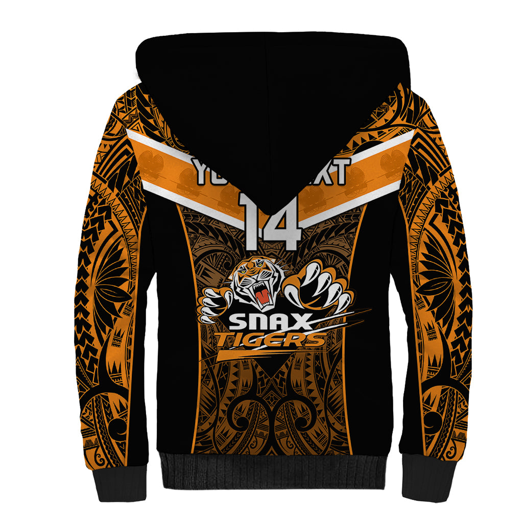 Custom Papua New Guinea Rugby Sherpa Hoodie Lae Snax Tigers PNG Polynesian Pattern LT14 - Polynesian Pride
