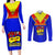 Papua New Guinea Rugby Couples Matching Long Sleeve Bodycon Dress and Long Sleeve Button Shirts Hela Wigmen PNG Polynesian Pattern LT14 Blue - Polynesian Pride