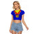 Papua New Guinea Rugby Raglan Cropped T Shirt Hela Wigmen PNG Polynesian Pattern LT14 Female Blue - Polynesian Pride