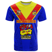 Papua New Guinea Rugby T Shirt Hela Wigmen PNG Polynesian Pattern LT14 Blue - Polynesian Pride