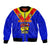 Custom Papua New Guinea Rugby Bomber Jacket Hela Wigmen PNG Polynesian Pattern LT14 Unisex Blue - Polynesian Pride