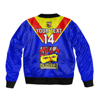 Custom Papua New Guinea Rugby Bomber Jacket Hela Wigmen PNG Polynesian Pattern LT14 - Polynesian Pride