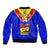 Custom Papua New Guinea Rugby Sleeve Zip Bomber Jacket Hela Wigmen PNG Polynesian Pattern LT14 - Polynesian Pride