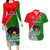 Papua New Guinea Rugby Couples Matching Long Sleeve Bodycon Dress and Hawaiian Shirt Rabaul Gurias PNG Polynesian Pattern LT14 Green - Polynesian Pride