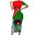 Papua New Guinea Rugby Short Sleeve Bodycon Dress Rabaul Gurias PNG Polynesian Pattern LT14 Long Dress Green - Polynesian Pride