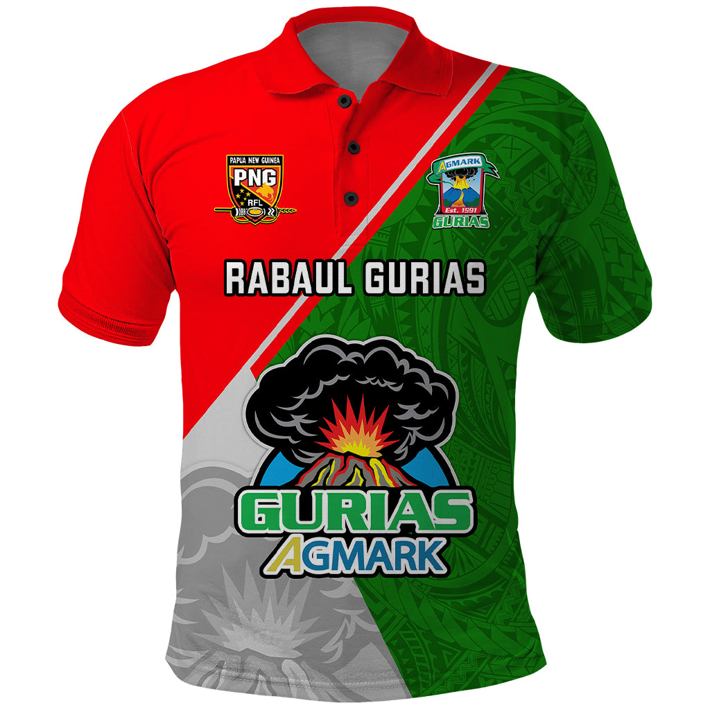 Custom Papua New Guinea Rugby Polo Shirt Rabaul Gurias PNG Polynesian Pattern LT14 Green - Polynesian Pride