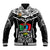 Papua New Guinea Rugby Baseball Jacket Mendi Muruks PNG Polynesian Pattern LT14 Unisex Black - Polynesian Pride