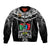 Papua New Guinea Rugby Bomber Jacket Mendi Muruks PNG Polynesian Pattern LT14 Unisex Black - Polynesian Pride