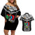 Papua New Guinea Rugby Couples Matching Off Shoulder Short Dress and Hawaiian Shirt Mendi Muruks PNG Polynesian Pattern LT14 Black - Polynesian Pride