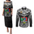 Papua New Guinea Rugby Couples Matching Puletasi Dress and Long Sleeve Button Shirts Mendi Muruks PNG Polynesian Pattern LT14 Black - Polynesian Pride