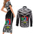 Papua New Guinea Rugby Couples Matching Short Sleeve Bodycon Dress and Long Sleeve Button Shirts Mendi Muruks PNG Polynesian Pattern LT14 - Polynesian Pride