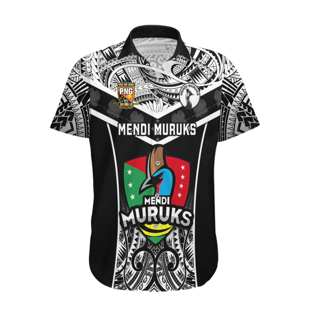 Papua New Guinea Rugby Hawaiian Shirt Mendi Muruks PNG Polynesian Pattern LT14 Black - Polynesian Pride