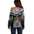 Papua New Guinea Rugby Off Shoulder Sweater Mendi Muruks PNG Polynesian Pattern LT14 - Polynesian Pride
