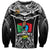Papua New Guinea Rugby Sweatshirt Mendi Muruks PNG Polynesian Pattern LT14 Unisex Black - Polynesian Pride