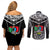 Custom Papua New Guinea Rugby Couples Matching Off Shoulder Short Dress and Long Sleeve Button Shirts Mendi Muruks PNG Polynesian Pattern LT14 - Polynesian Pride