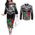 Custom Papua New Guinea Rugby Couples Matching Off The Shoulder Long Sleeve Dress and Long Sleeve Button Shirts Mendi Muruks PNG Polynesian Pattern LT14 Black - Polynesian Pride