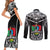 Custom Papua New Guinea Rugby Couples Matching Short Sleeve Bodycon Dress and Long Sleeve Button Shirts Mendi Muruks PNG Polynesian Pattern LT14 - Polynesian Pride