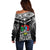 Custom Papua New Guinea Rugby Off Shoulder Sweater Mendi Muruks PNG Polynesian Pattern LT14 - Polynesian Pride