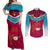 Papua New Guinea Rugby Couples Matching Off Shoulder Maxi Dress and Long Sleeve Button Shirts Goroka Lahanis PNG Polynesian Pattern LT14 Red - Polynesian Pride