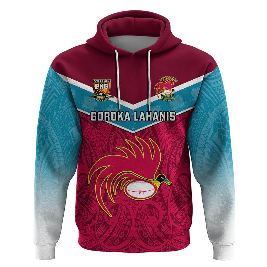 Papua New Guinea Rugby Hoodie Goroka Lahanis PNG Polynesian Pattern LT14 Red - Polynesian Pride