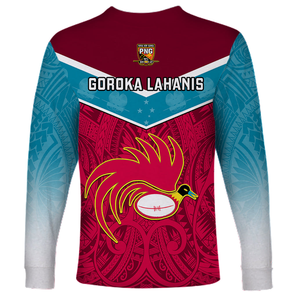 Papua New Guinea Rugby Long Sleeve Shirt Goroka Lahanis PNG Polynesian Pattern LT14 - Polynesian Pride