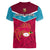 Papua New Guinea Rugby Women V Neck T Shirt Goroka Lahanis PNG Polynesian Pattern LT14 - Polynesian Pride