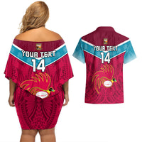 Custom Papua New Guinea Rugby Couples Matching Off Shoulder Short Dress and Hawaiian Shirt Goroka Lahanis PNG Polynesian Pattern LT14 - Polynesian Pride