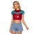 Custom Papua New Guinea Rugby Raglan Cropped T Shirt Goroka Lahanis PNG Polynesian Pattern LT14 Female Red - Polynesian Pride