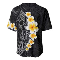 Black Tropical Plumeria With Galaxy Polynesian Art Baseball Jersey