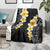 Black Tropical Plumeria With Galaxy Polynesian Art Blanket