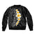 Black Tropical Plumeria With Galaxy Polynesian Art Bomber Jacket