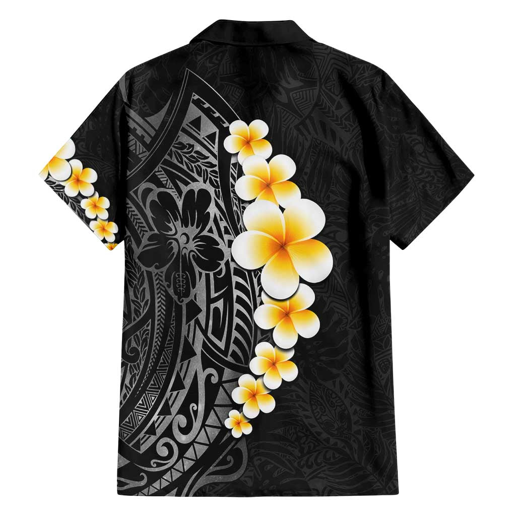 Black Tropical Plumeria With Galaxy Polynesian Art Family Matching Long Sleeve Bodycon Dress and Hawaiian Shirt LT14 - Polynesian Pride