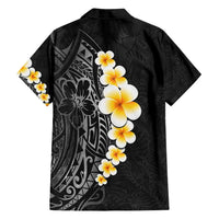 Black Tropical Plumeria With Galaxy Polynesian Art Family Matching Long Sleeve Bodycon Dress and Hawaiian Shirt LT14 - Polynesian Pride
