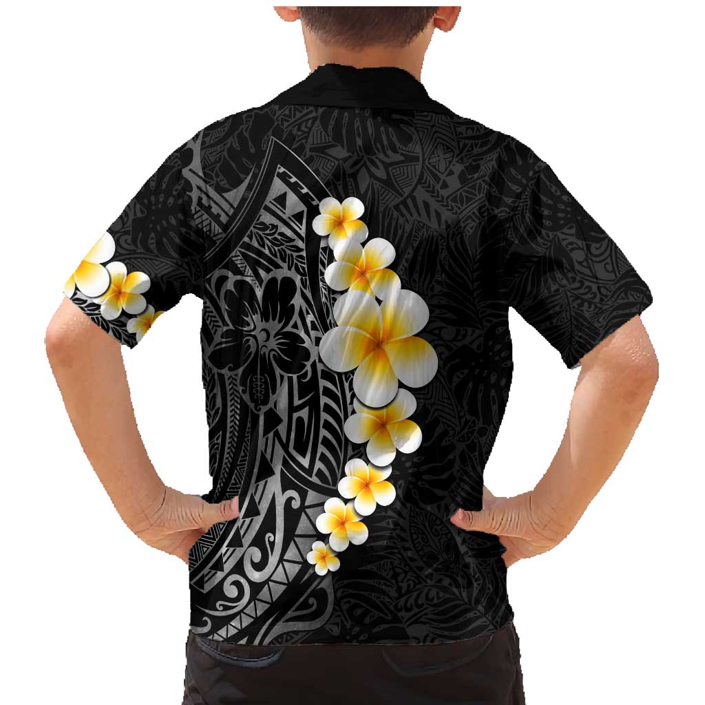 Black Tropical Plumeria With Galaxy Polynesian Art Family Matching Mermaid Dress and Hawaiian Shirt LT14 - Polynesian Pride