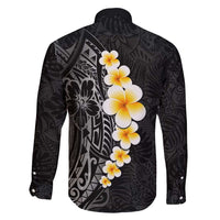 Black Tropical Plumeria With Galaxy Polynesian Art Family Matching Mermaid Dress and Hawaiian Shirt LT14 - Polynesian Pride