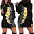 Black Tropical Plumeria With Galaxy Polynesian Art Hoodie Dress