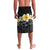 Black Tropical Plumeria With Galaxy Polynesian Art Lavalava