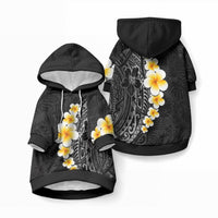 Black Tropical Plumeria With Galaxy Polynesian Art Pet Hoodie LT14 Pullover Black - Polynesian Pride