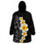 Black Tropical Plumeria With Galaxy Polynesian Art Wearable Blanket Hoodie