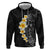 Black Tropical Plumeria With Galaxy Polynesian Art Zip Hoodie