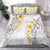 White Tropical Plumeria With Galaxy Polynesian Art Bedding Set