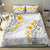 White Tropical Plumeria With Galaxy Polynesian Art Bedding Set