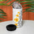 White Tropical Plumeria With Galaxy Polynesian Art 4 in 1 Can Cooler Tumbler